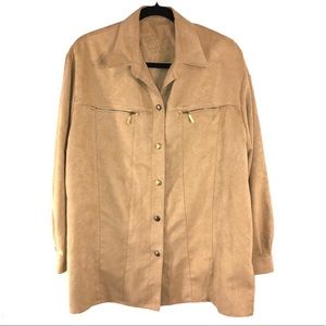 Vintage Lady Bexley Fancy Faux Suede Shirt , Sz 2X
